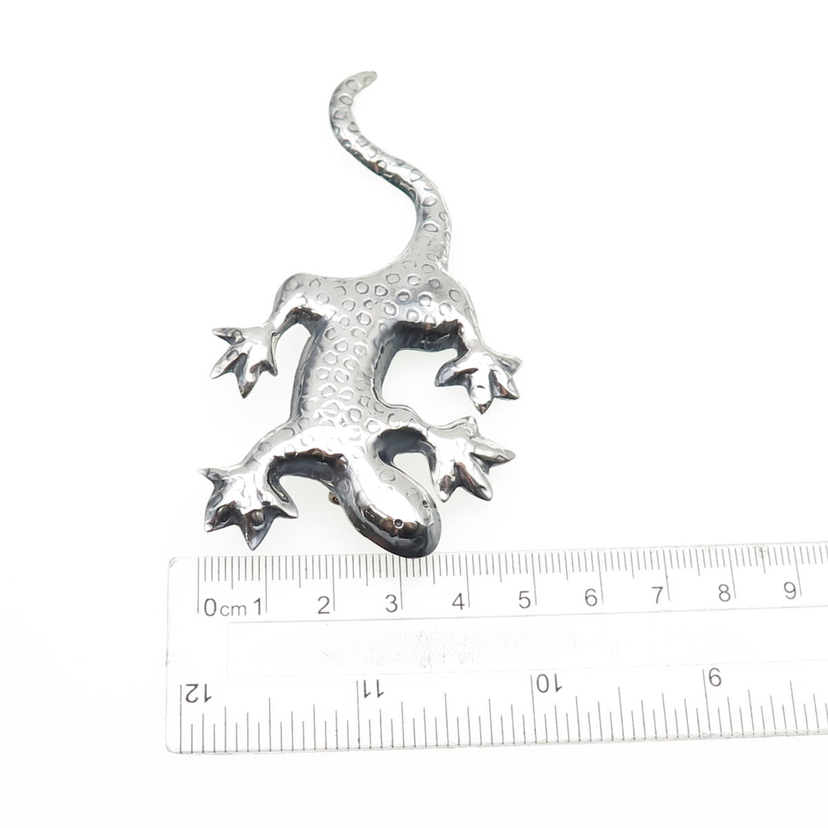 925 Sterling Silver Vintage Mexico Lizard Oxidized Pin Brooch