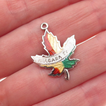 BREADNER CO. 925 Sterling Silver Vintage Enamel Niagara Falls Charm Pendant