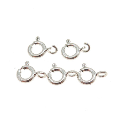 925 Sterling Silver SET of 5 Spring Ring Lock Clasps For Bracelet & Necklace