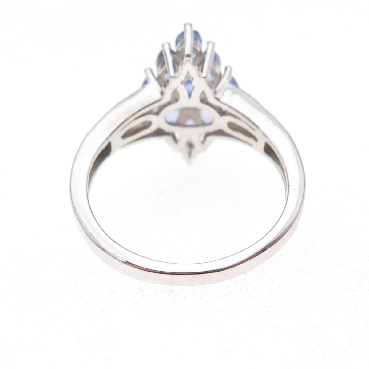 Chuck Clemency 925 Sterling Silver Real Tanzanite & White Topaz Ring Size 8