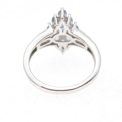 Chuck Clemency 925 Sterling Silver Real Tanzanite & White Topaz Ring Size 8