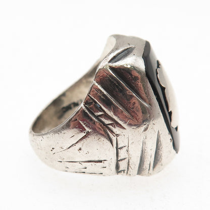 L.G. Balfour 925 Sterling Silver Antique Art Deco Real Black Onyx Ring Size 9.25