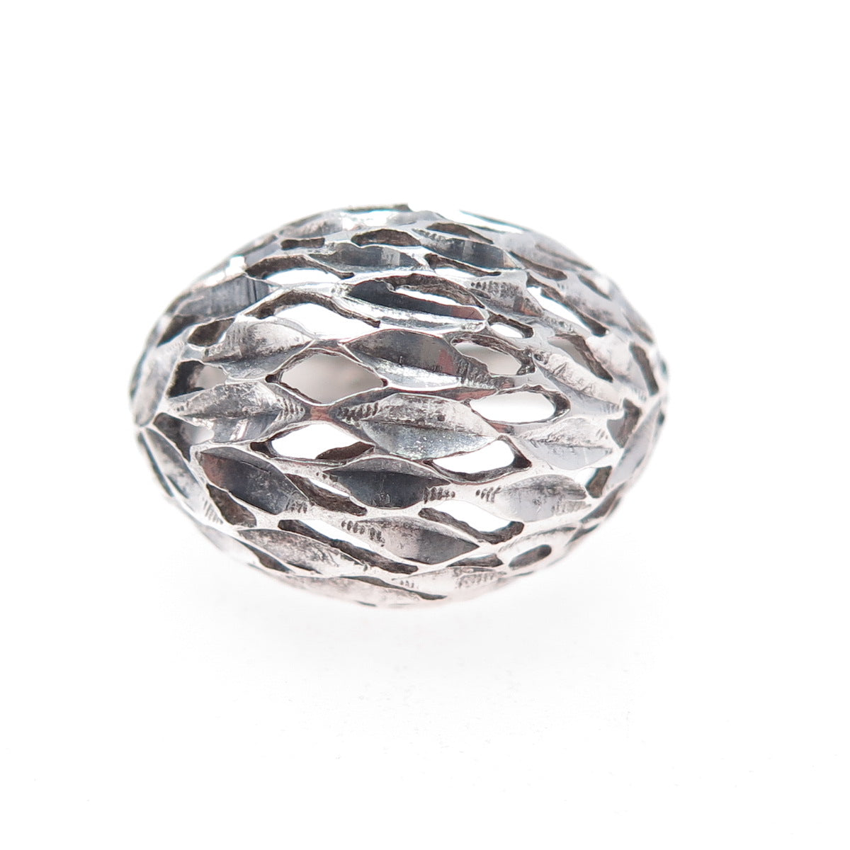 VARGAS 925 Sterling Silver Antique Art Deco Oxidized Dome Ring Size 7