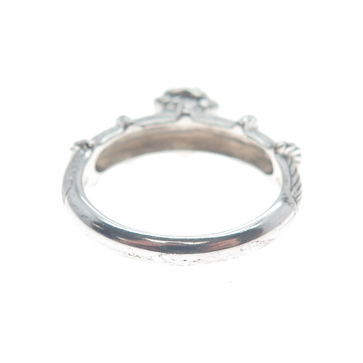 JUDITH RIPKA 925 Sterling Silver Round-Cut C Z Heart Charm Ring Size 10.25