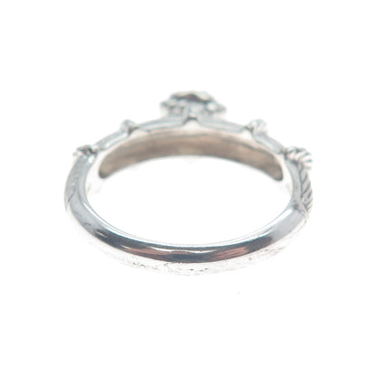 JUDITH RIPKA 925 Sterling Silver Round-Cut C Z Heart Charm Ring Size 10.25