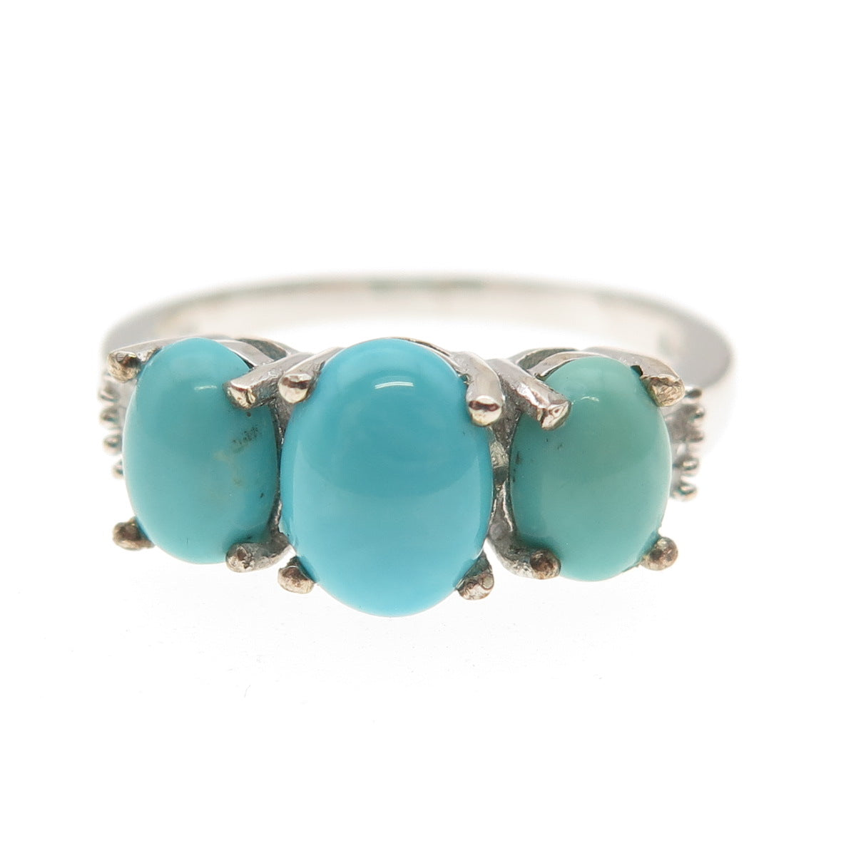 Chuck Clemency 925 Sterling Silver Real Diamond & Turquoise Ring Size 8.25
