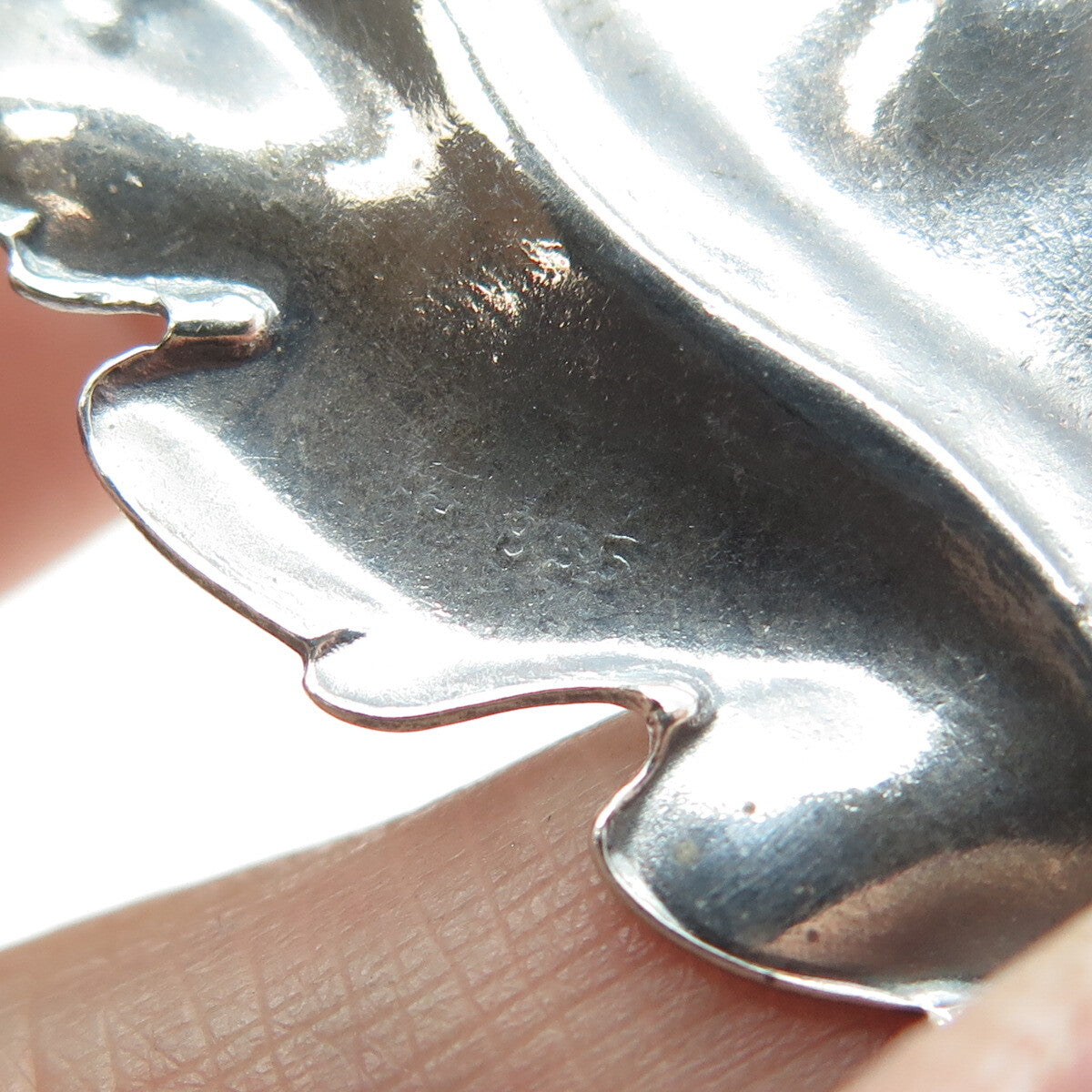 835 Silver Antique Art Deco Leaf Pin Brooch