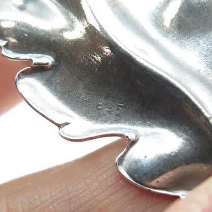 835 Silver Antique Art Deco Leaf Pin Brooch