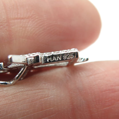 HAN 925 Sterling Silver Round-Cut C Z Angel Minimalist Pendant