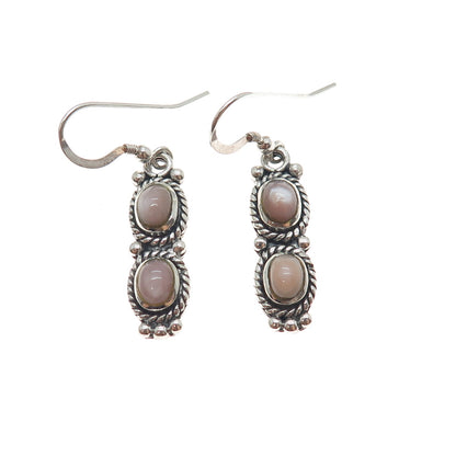 SUNRISE Old Pawn 925 Sterling Silver Vintage Southwestern MOP Dangle Earrings