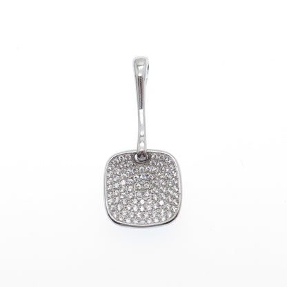 925 Sterling Silver Round-Cut C Z Cushion Drop Charm Pendant