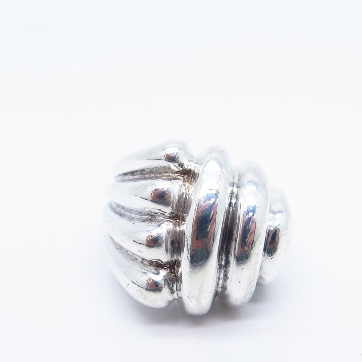 925 Sterling Silver Vintage Ribbed Ring Size 5.75