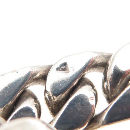 800 Silver Vintage Egypt Jimmy Name Cuban Link Bracelet 7.75"