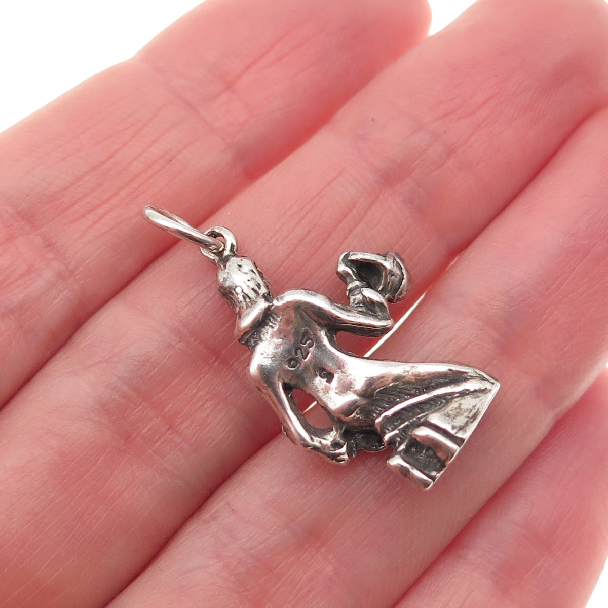 Shube 925 Sterling Silver Vintage Fruit Lady Oxidized 3D Charm Pendant