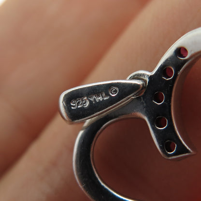 925 Sterling Real Diamond Accent & Lab-Created Pink Sapphire Heart Charm Pendant