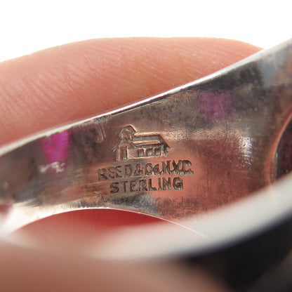 REED CO Sterling Vintage 1985 Lab-Created Ruby M.S. Barnes School Ring Size 9.75