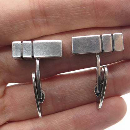 RANDERS SOLVVAREFABRIK Sterling Silver Vintage Denmark Modernist Bar Cufflinks
