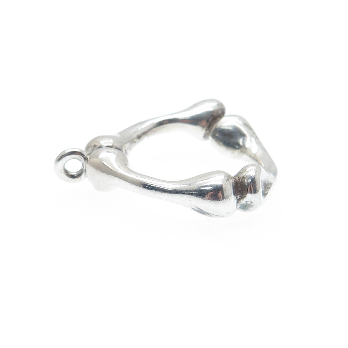 925 Sterling Silver Vintage Bone / Bamboo Modernist Pendant