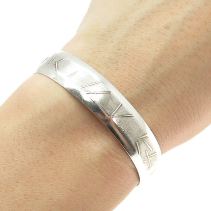 JULIUS OLAF RANDAHL Sterling Silver Vintage Modernist Adjustable Bracelet 6.5"