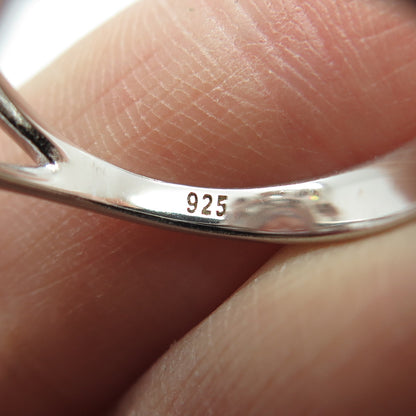 925 Sterling Silver Oval & Round-Cut C Z Ring Size 8