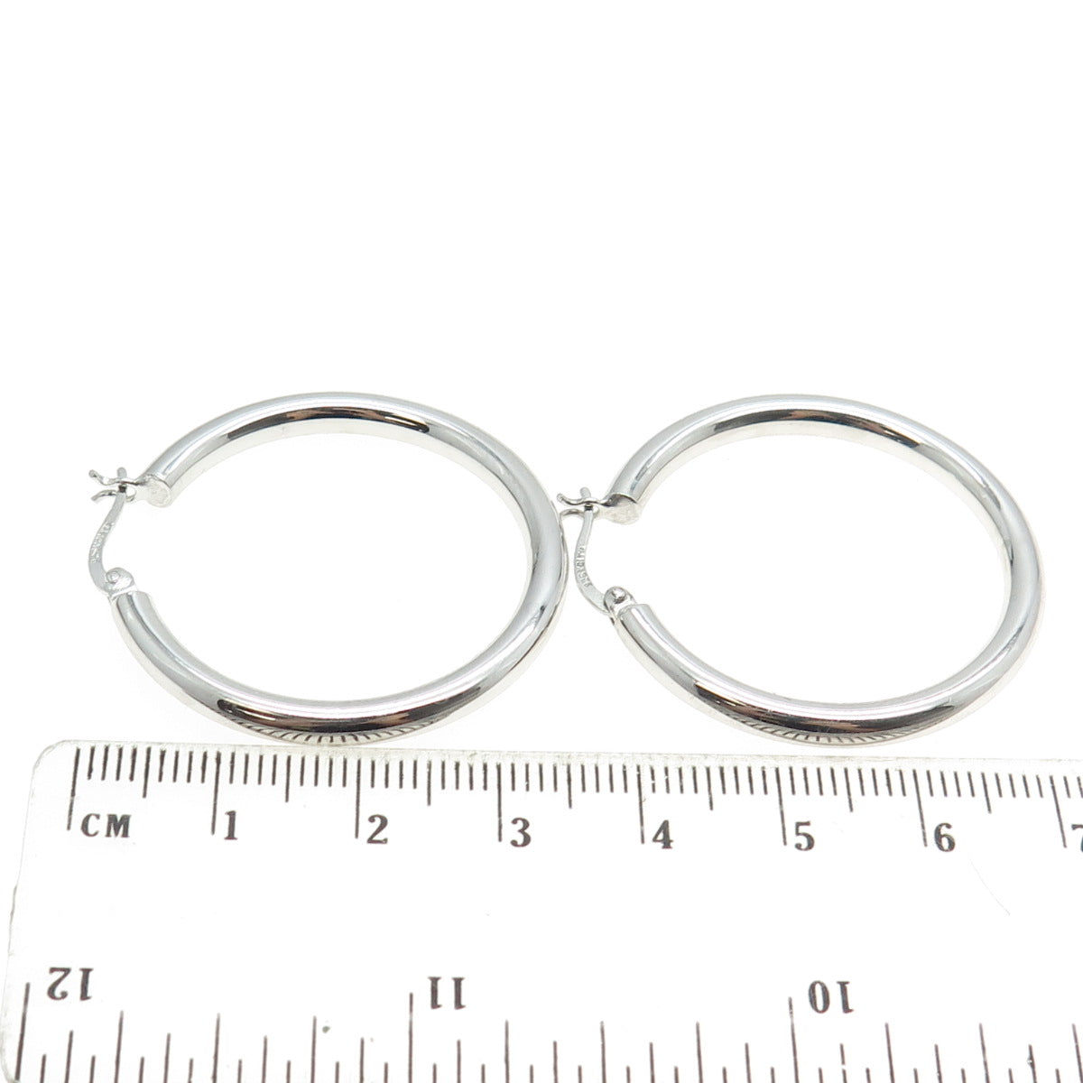 925 Sterling Silver Tube Hoop Earrings