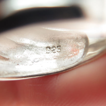 925 Sterling Silver Vintage Modernist Ribbed Bypass Ring Size 6
