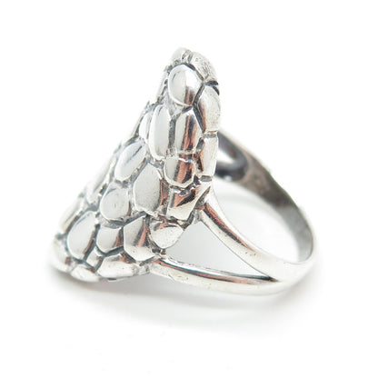 925 Sterling Silver Vintage Pebble Statement Ring Size 8.75