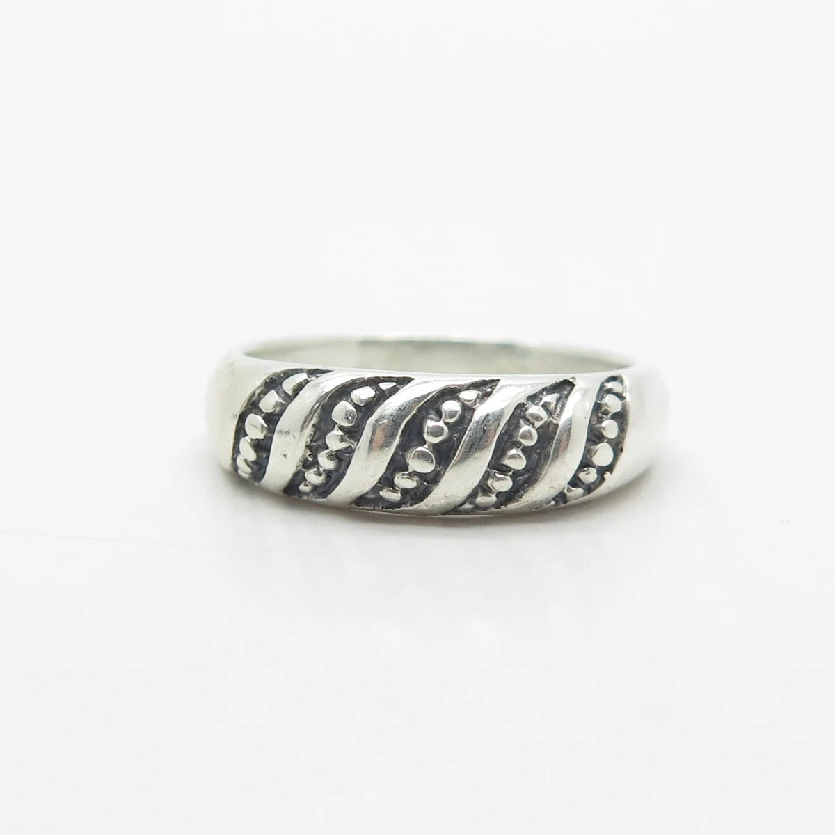 925 Sterling Silver Vintage Braided Ring Size 8.25