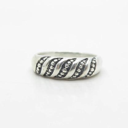 925 Sterling Silver Vintage Braided Ring Size 8.25