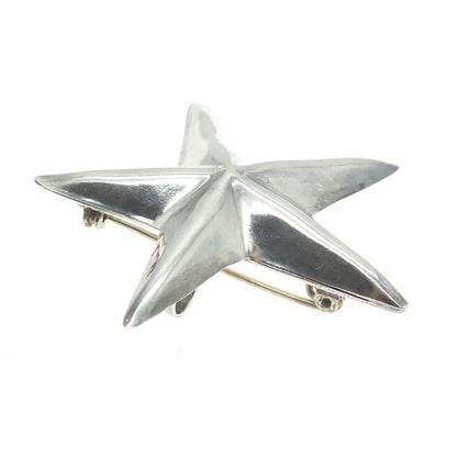 925 Sterling Silver Vintage Mexico Star Pin Brooch / Pendant