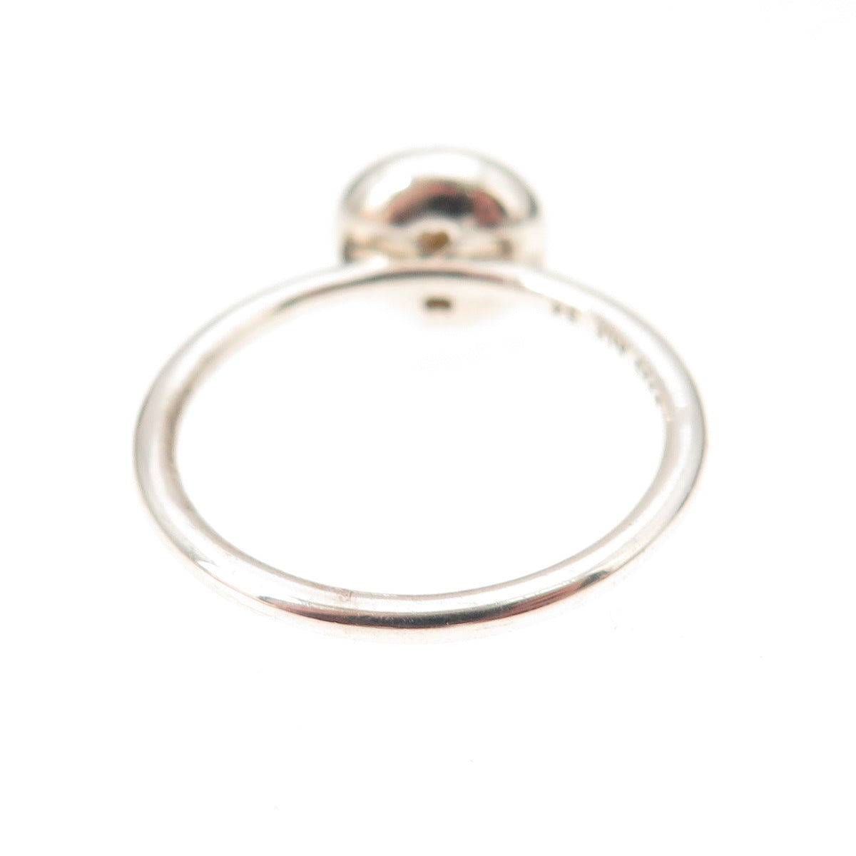 Pandora 925 Sterling Silver Faux Pearl Poetic Droplet Ring Size 7