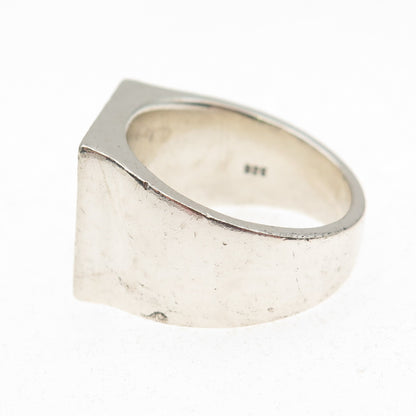 Lois Hill 925 Sterling Silver Vintage Granulated Scroll Signet Ring Size 9.25