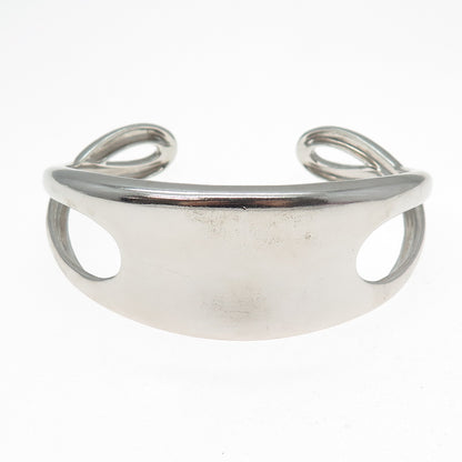NAMBE 925 Sterling Silver Vintage Modernist Adjustable Cuff Bracelet 7.25"