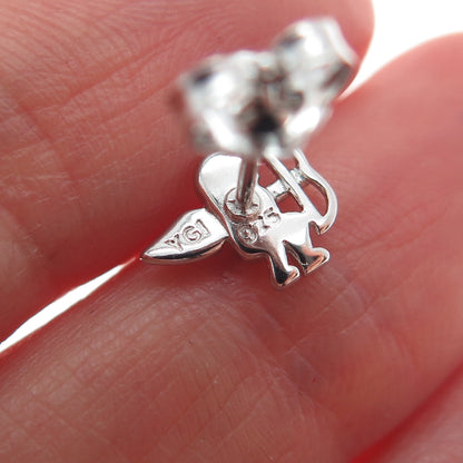 925 Sterling Silver Cupid Stud Earrings
