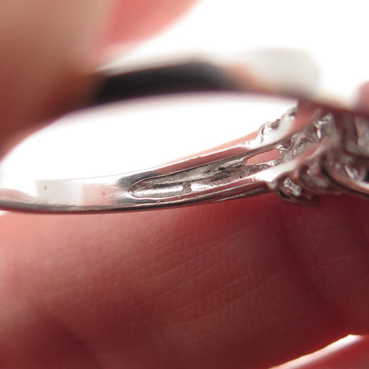 RJ GRAZIANO 925 Sterling Silver Vintage Real Ruby & C Z Ring Size 8