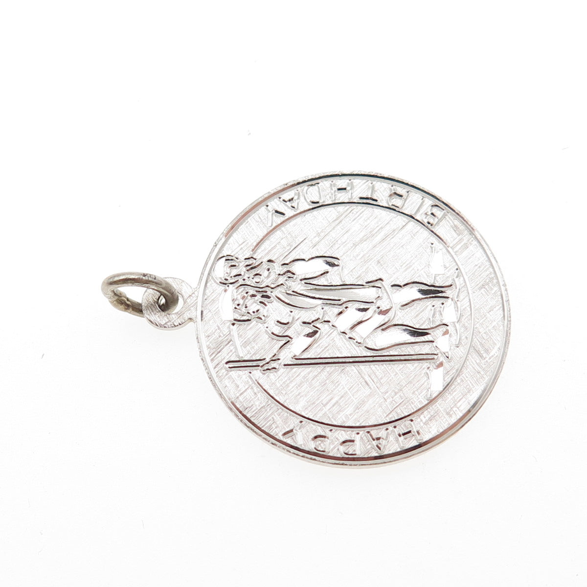 Walter E. Hayward Sterling Silver Vintage Happy Birthday St. Christopher Pendant