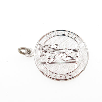 Walter E. Hayward Sterling Silver Vintage Happy Birthday St. Christopher Pendant