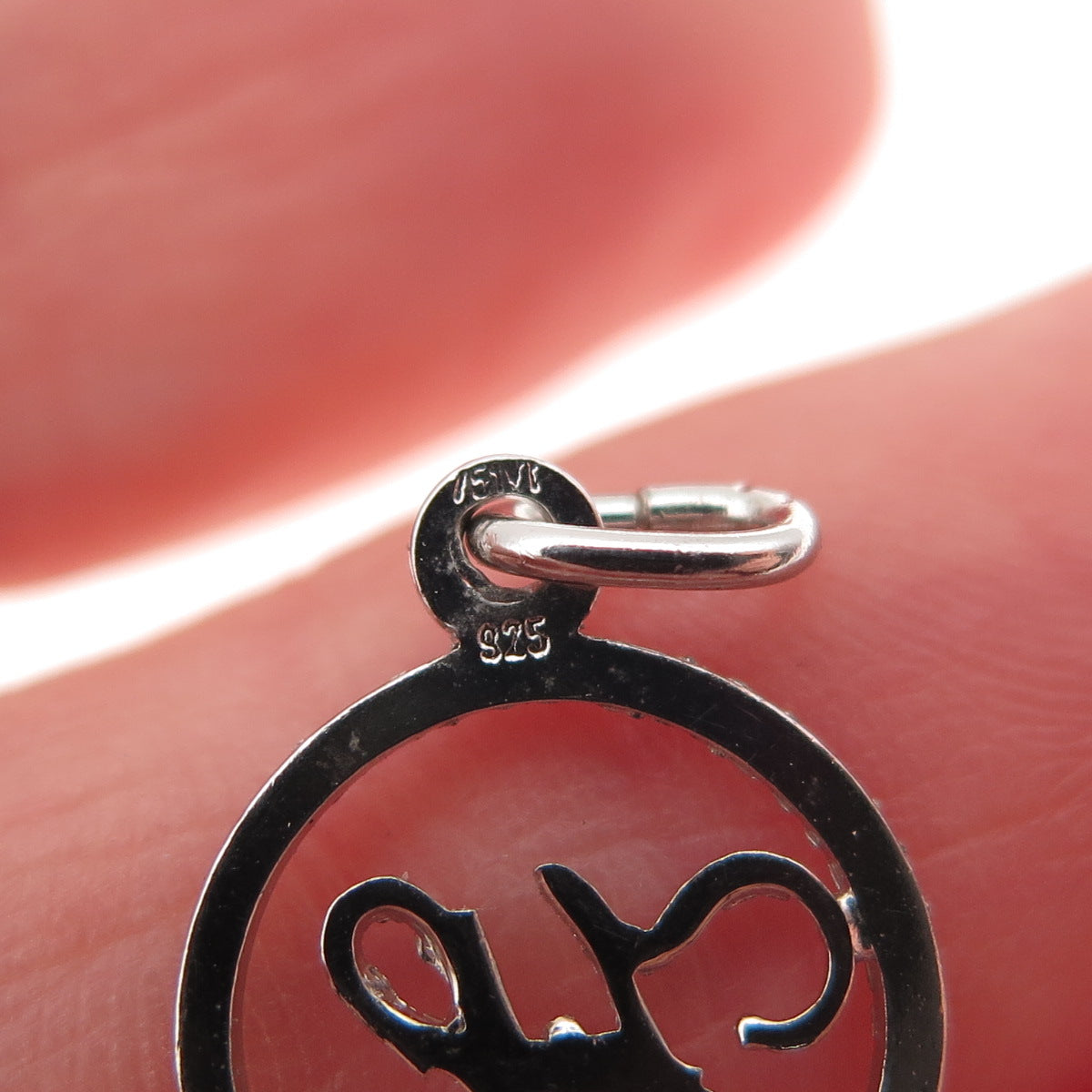 925 Sterling Silver Italy Diamond-Cut Letter H Initial Mini Charm Pendant