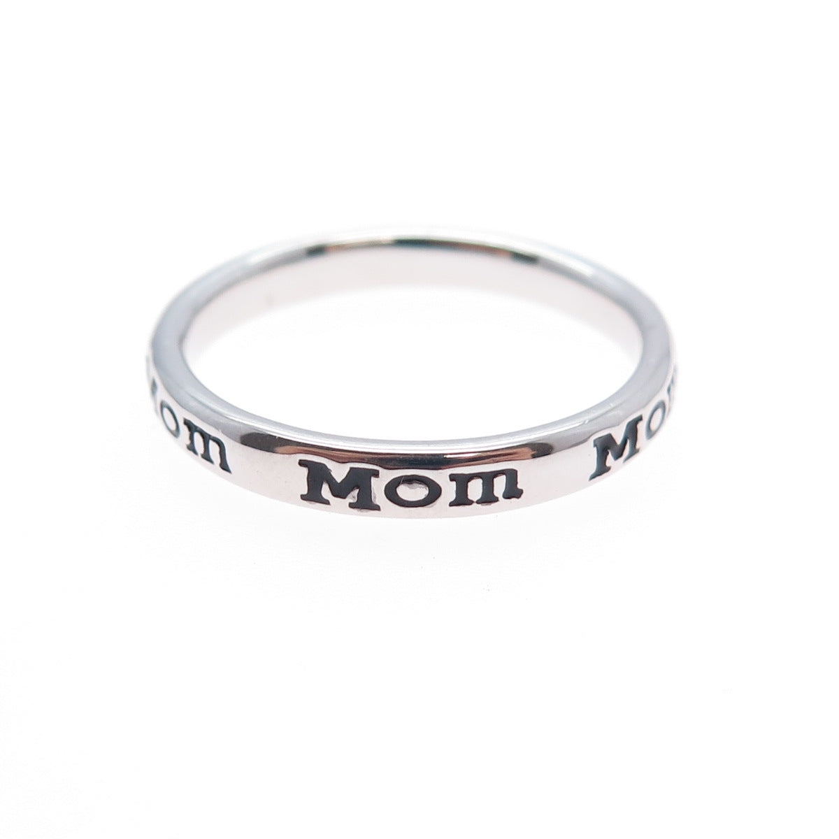 925 Sterling Silver Vintage Mom All Around Stackable Band Ring Size 10