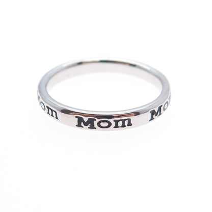 925 Sterling Silver Vintage Mom All Around Stackable Band Ring Size 10