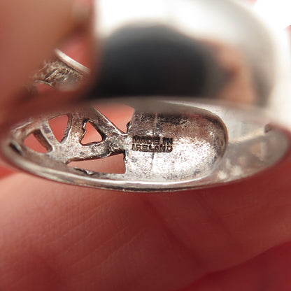 SOLVAR 925 Sterling Silver Vintage Ireland Celtic Knot Oxidized Ring Size 7