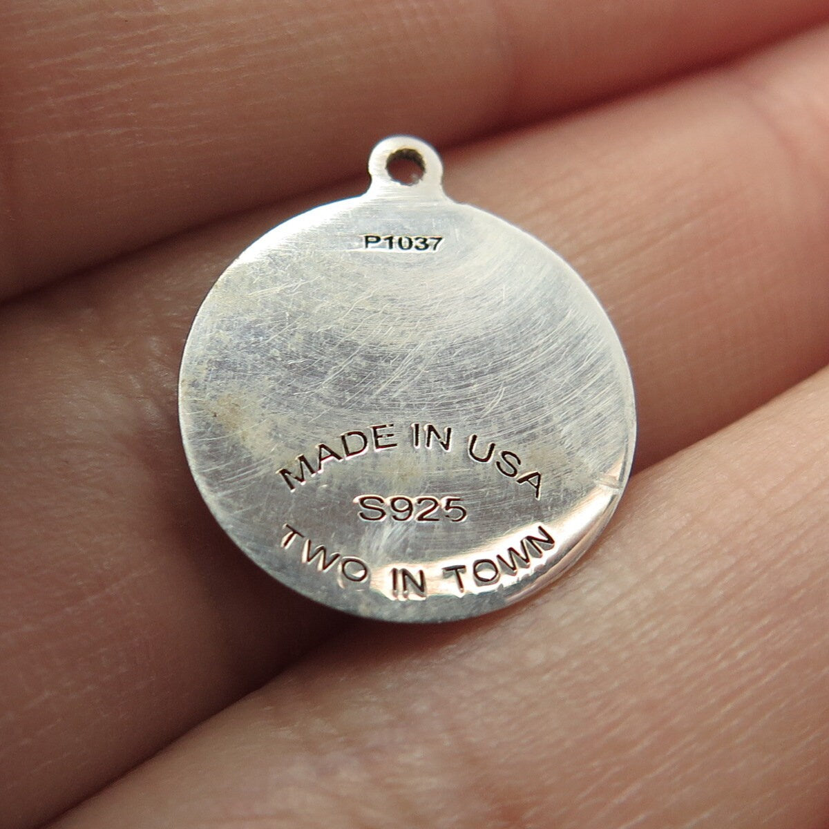 925 Sterling Silver USA Two In Town Porcupine Charm Pendant