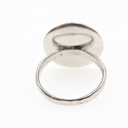 925 Sterling Silver Vintage Love Disc Ring Size 8.25