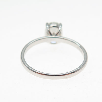 925 Sterling Silver Real Oval-Cut Moissanite Engagement Ring Size 10