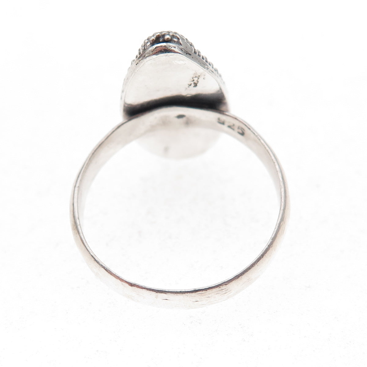 925 Sterling Silver Vintage Granulated Oxidized Ring Size 9.75