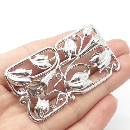 925 Sterling Silver Vintage Bond Boyd Lily Floral Pin Brooch