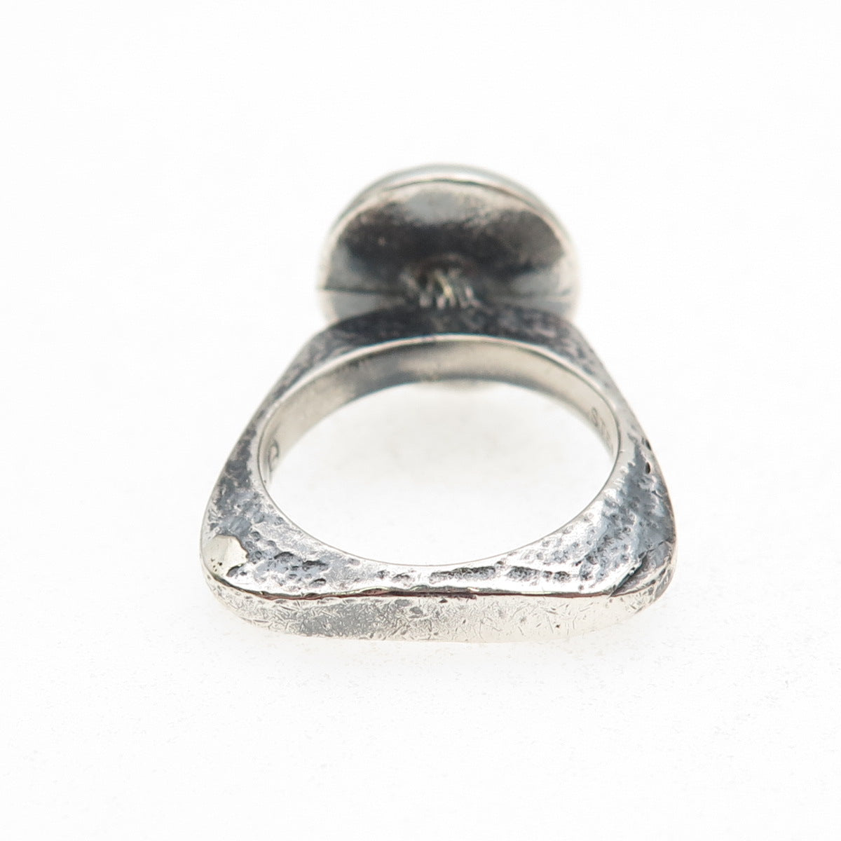925 Sterling Silver Vintage Modernist Oxidized Ring Size 6.75