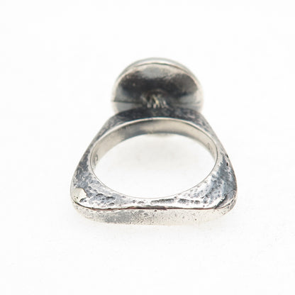 925 Sterling Silver Vintage Modernist Oxidized Ring Size 6.75