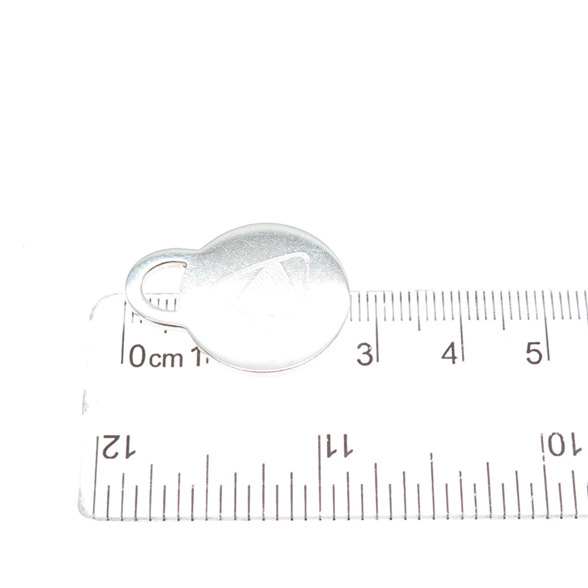 TIFFANY & CO. 925 Sterling Silver Vintage 2001 Engraved Round Tag Charm Pendant