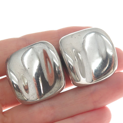 FREDERIC JEAN DUCLOS 925 Sterling Silver Vintage Modernist Clip On Earrings